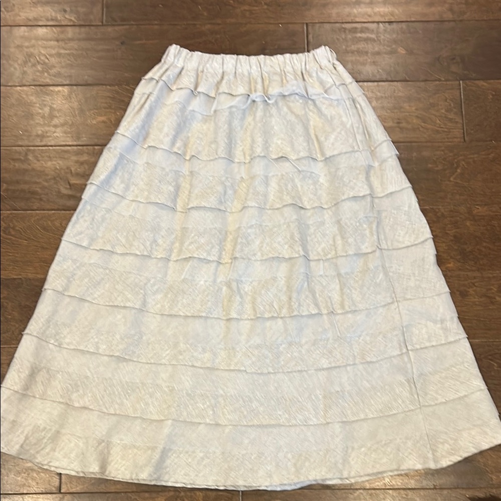 Two wishes tiered ruffled 💯 % linen skirt